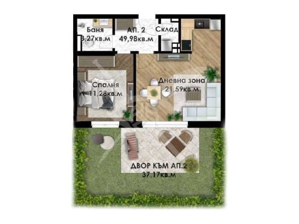 Двустаен апартамент в Пловдив, Беломорски - 50 кв.м за 2100 €/кв.м - Снимка #1