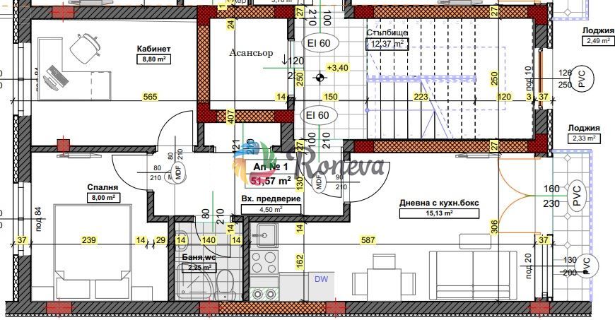 Тристаен апартамент в Варна, Трошево - 70 кв.м за 627 €/кв.м - Снимка #1