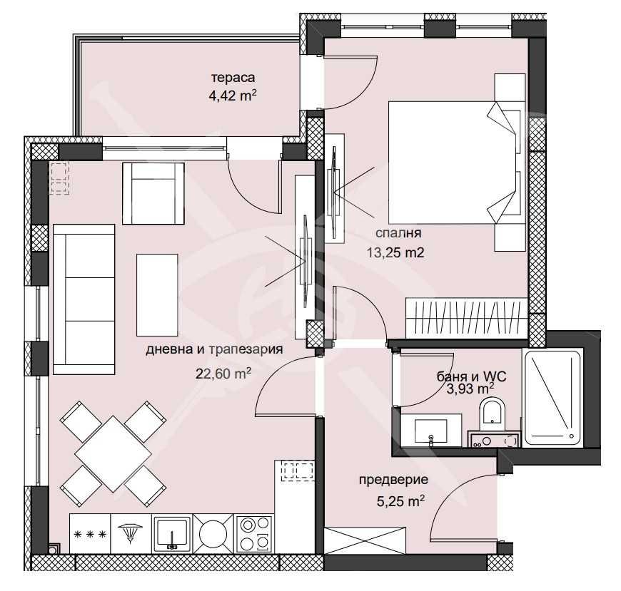 Двустаен апартамент в Пловдив, Христо Смирненски - 77 кв.м за 1247 €/кв.м - Снимка #1