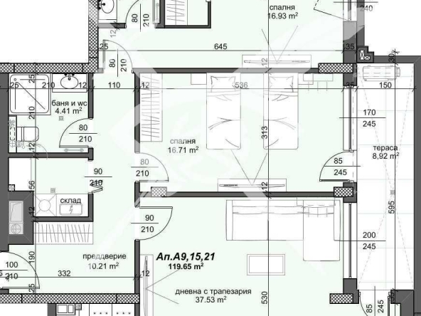 Тристаен апартамент в Пловдив, Тракия - 142 кв.м за 1494 €/кв.м - Снимка #1