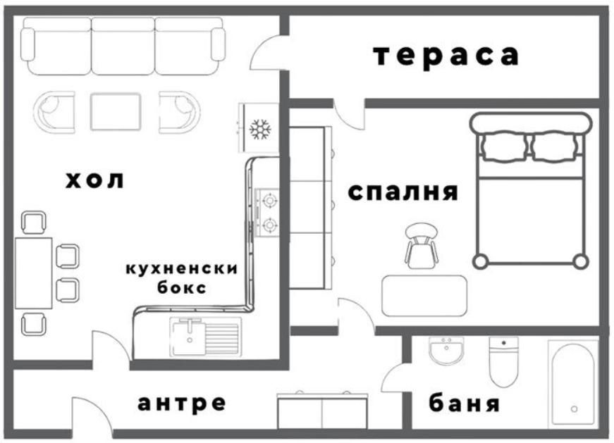 Едностаен апартамент в Бургас, Меден рудник - зона В - 45 кв.м за 1497 €/кв.м - Снимка #1