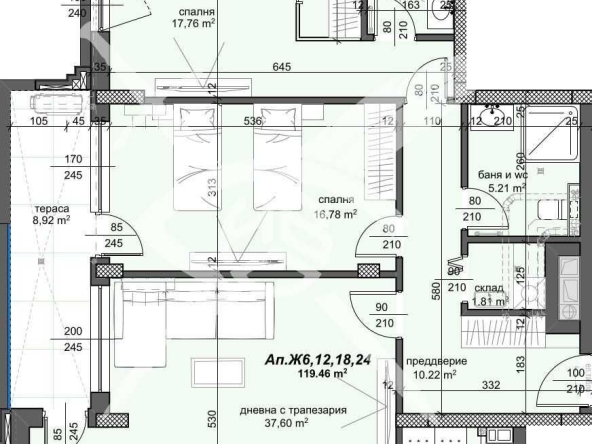 Тристаен апартамент в Пловдив, Тракия - 141 кв.м за 1284 €/кв.м - Снимка #1