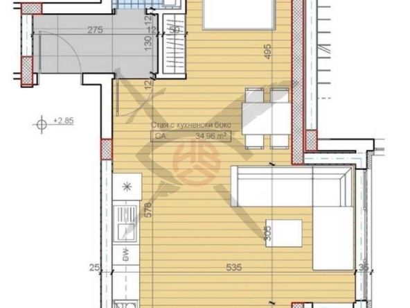 Едностаен апартамент в София, м-т Гърдова глава - 63 кв.м за 1971 €/кв.м - Снимка #1