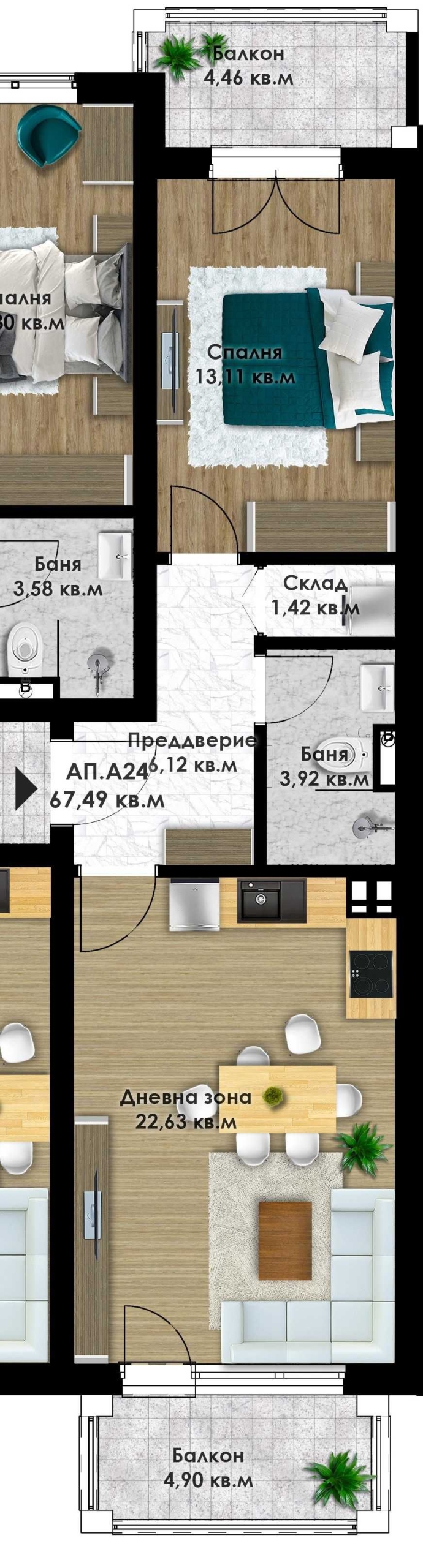 Двустаен апартамент в Пловдив, Остромила - 79 кв.м за 720 €/кв.м - Снимка #1