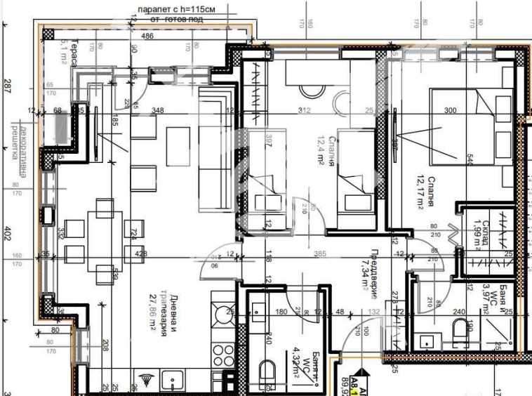 Тристаен апартамент в Пловдив, Остромила - 108 кв.м за 668 €/кв.м - Снимка #1