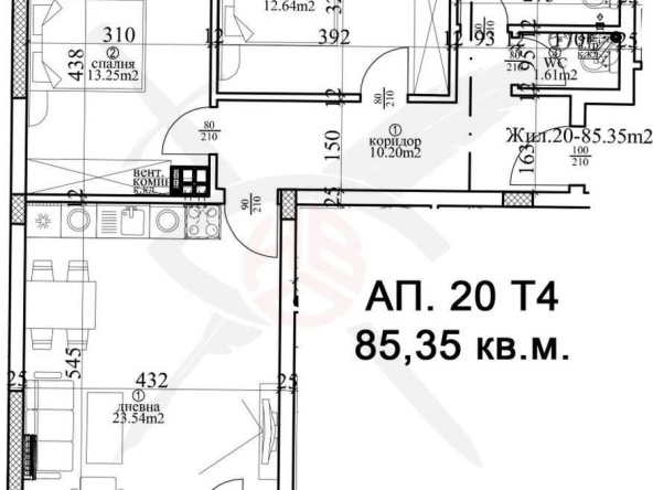 Тристаен апартамент в Варна, Гръцка махала - 119 кв.м за 1595 €/кв.м - Снимка #1