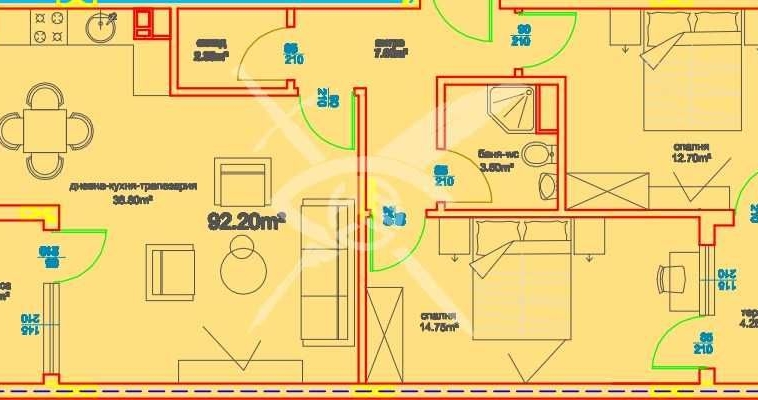 Тристаен апартамент в Бургас, Меден рудник - зона А - 107 кв.м за 461 €/кв.м - Снимка #1