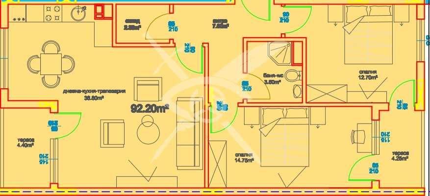 Тристаен апартамент в Бургас, Меден рудник - зона А - 107 кв.м за 461 €/кв.м - Снимка #1