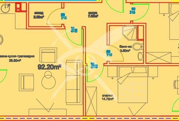 Тристаен апартамент в Бургас, Меден рудник - зона А - 107 кв.м за 904 €/кв.м - Снимка #1