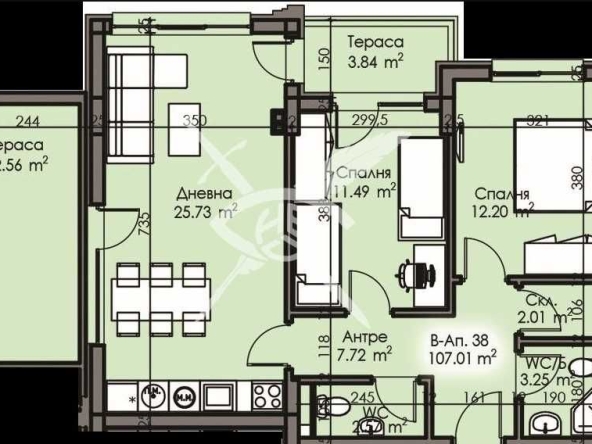 Тристаен апартамент в Бургас, Изгрев - 107 кв.м за 1151 €/кв.м - Снимка #1