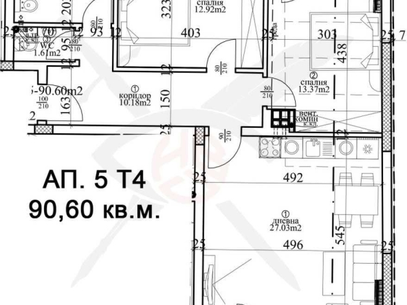 Тристаен апартамент в Варна, Център - 123 кв.м за 1595 €/кв.м - Снимка #1
