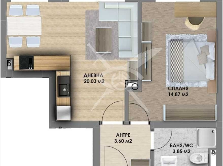 Двустаен апартамент в Пловдив, Христо Смирненски - 63 кв.м за 496 €/кв.м - Снимка #1