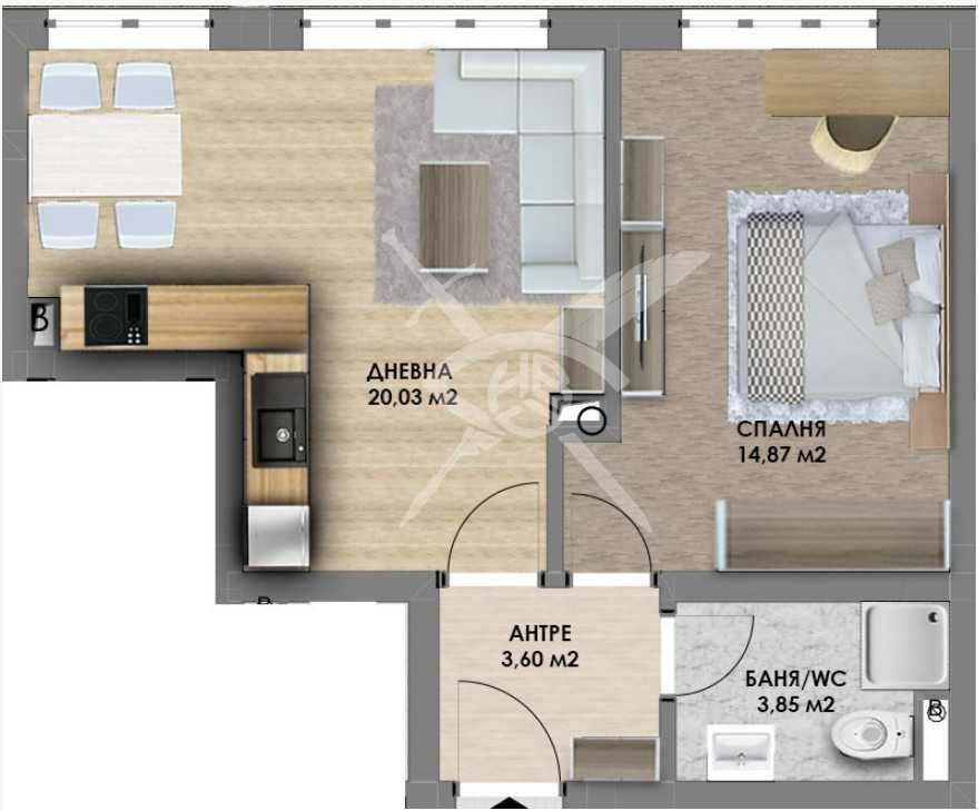 Двустаен апартамент в Пловдив, Христо Смирненски - 63 кв.м за 923 €/кв.м - Снимка #1