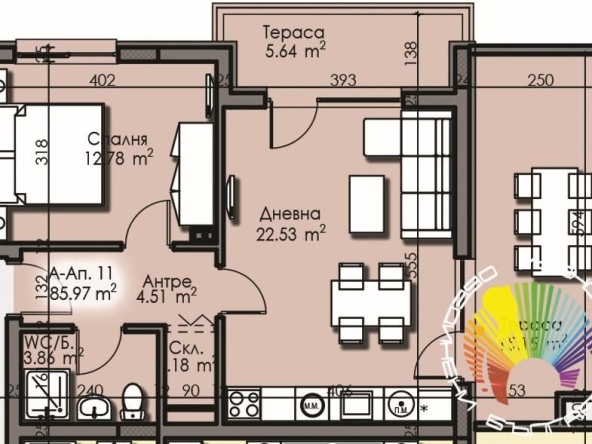 Двустаен апартамент в Бургас, Изгрев - 86 кв.м за 1100 €/кв.м - Снимка #1