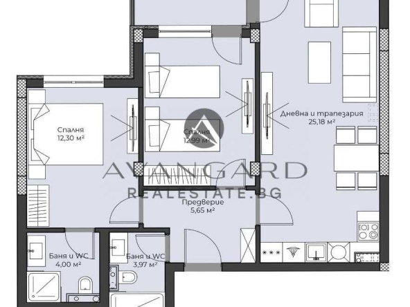 Тристаен апартамент в Пловдив, Христо Смирненски - 102 кв.м за 1373 €/кв.м - Снимка #1