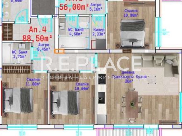 Тристаен апартамент в Варна, Виница - 104 кв.м за 1250 €/кв.м - Снимка #1