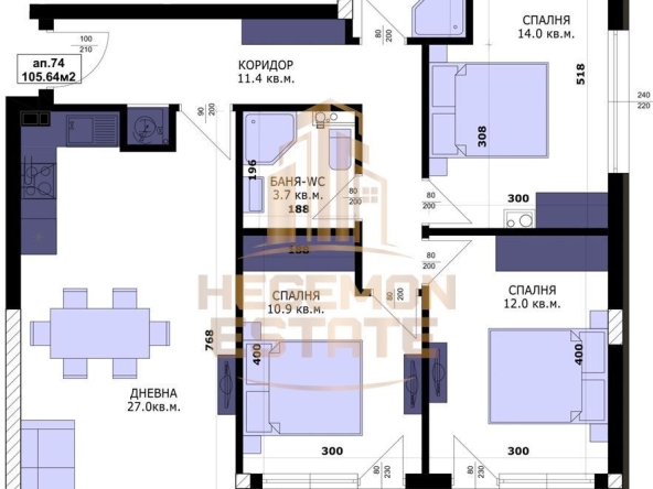 Четиристаен апартамент в Варна, Кайсиева градина - 120 кв.м за 1500 €/кв.м - Снимка #1