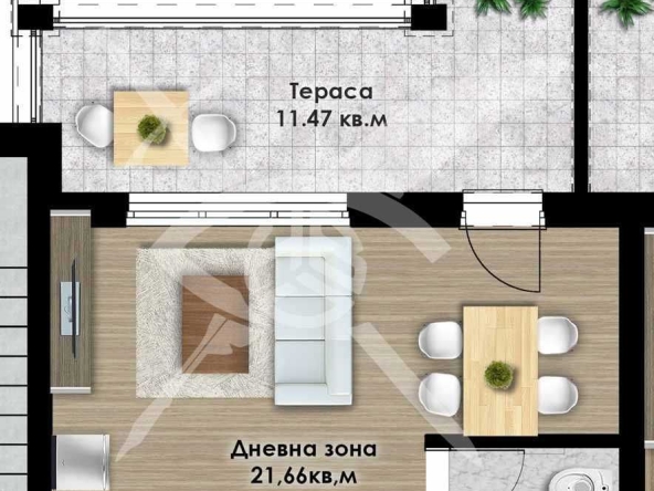 Едностаен апартамент в Пловдив, Остромила - 51 кв.м за 484 €/кв.м - Снимка #1