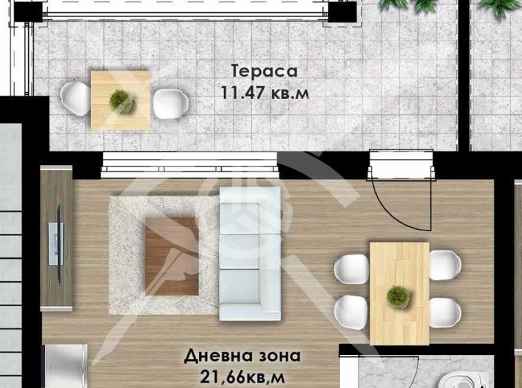 Едностаен апартамент в Пловдив, Остромила - 51 кв.м за 950 €/кв.м - Снимка #1
