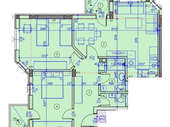 Тристаен апартамент в Русе, Централен южен район - 107 кв.м за 1149 €/кв.м - Снимка #1