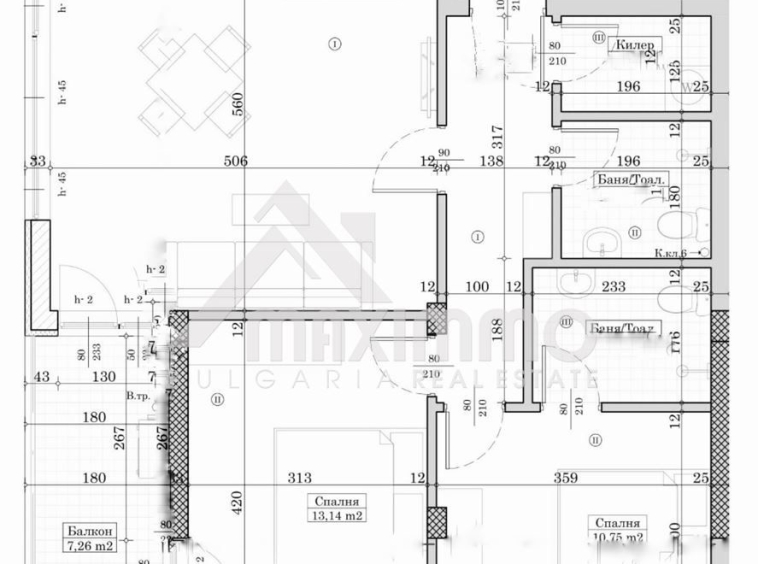 Тристаен апартамент в Варна, Левски - 105 кв.м за 1486 €/кв.м - Снимка #1