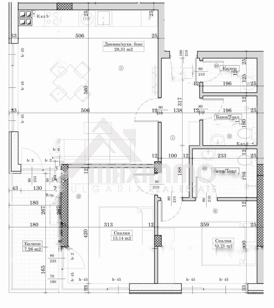 Тристаен апартамент в Варна, Левски - 105 кв.м за 1486 €/кв.м - Снимка #1