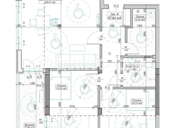 Тристаен апартамент в Варна, Левски - 101 кв.м за 1743 €/кв.м - Снимка #1