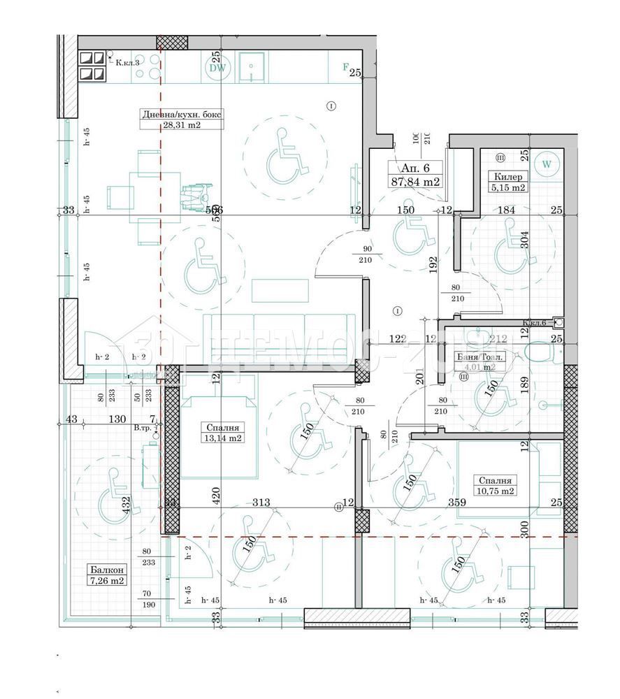 Тристаен апартамент в Варна, Левски - 101 кв.м за 1743 €/кв.м - Снимка #1
