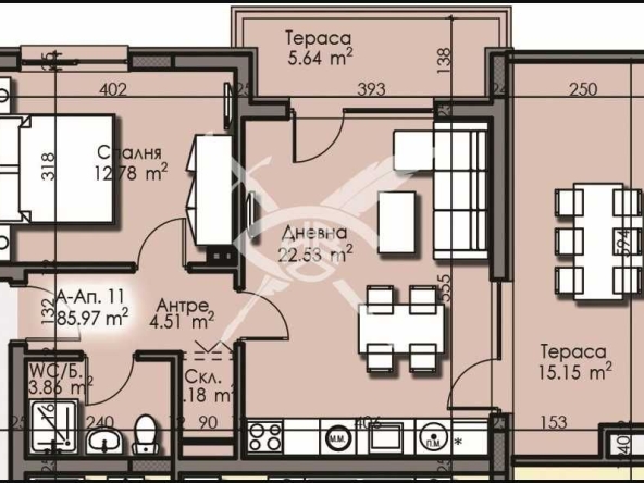 Двустаен апартамент в Бургас, Изгрев - 85 кв.м за 1164 €/кв.м - Снимка #1