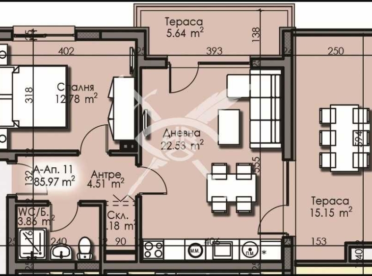 Двустаен апартамент в Бургас, Изгрев - 85 кв.м за 1164 €/кв.м - Снимка #1