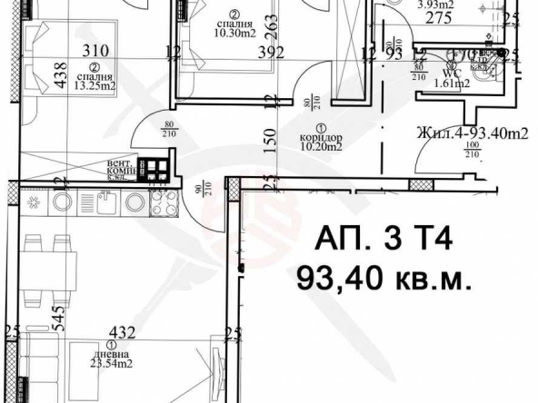 Тристаен апартамент в Варна, Гръцка махала - 126 кв.м за 1601 €/кв.м - Снимка #1