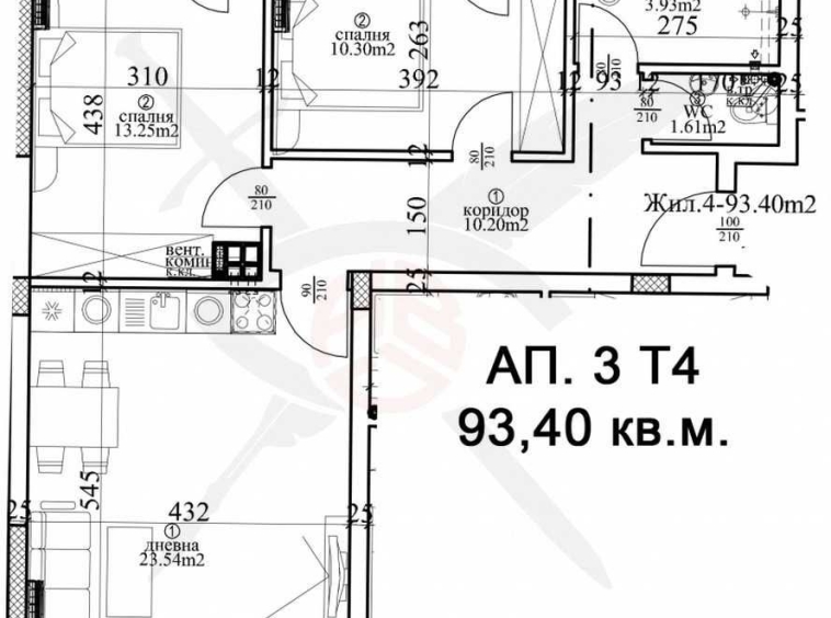 Тристаен апартамент в Варна, Гръцка махала - 126 кв.м за 1601 €/кв.м - Снимка #1