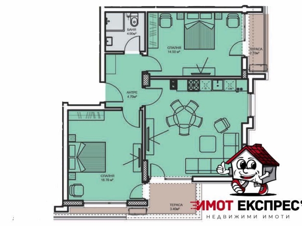 Тристаен апартамент в Асеновград - 101 кв.м за 951 €/кв.м - Снимка #1