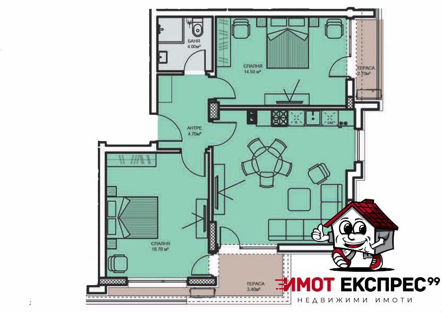 Тристаен апартамент в Асеновград - 101 кв.м за 951 €/кв.м - Снимка #1
