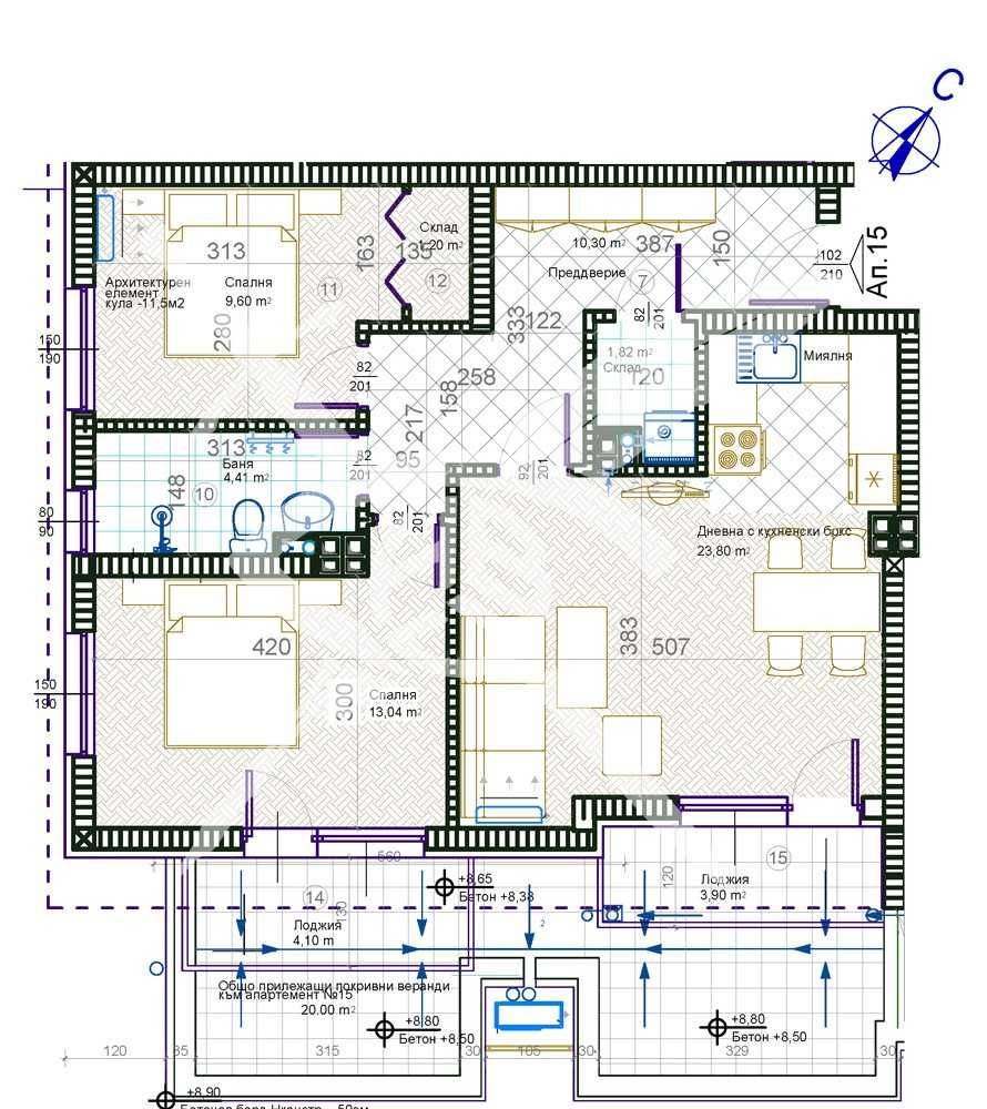 Тристаен апартамент в Пловдив, Христо Смирненски - 90 кв.м за 1046 €/кв.м - Снимка #1