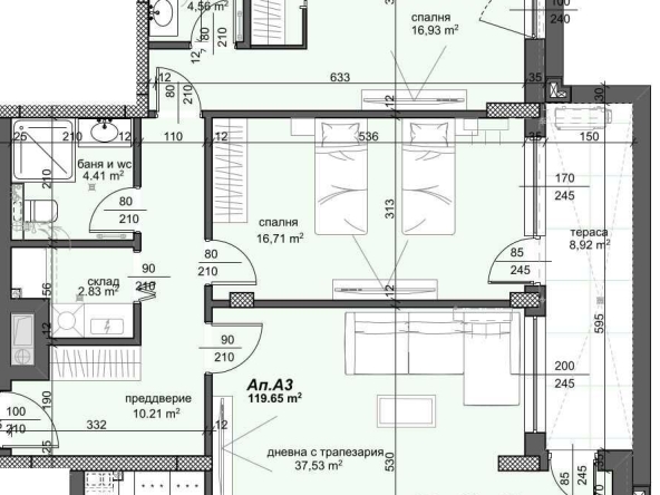 Тристаен апартамент в Пловдив, Тракия - 142 кв.м за 818 €/кв.м - Снимка #1