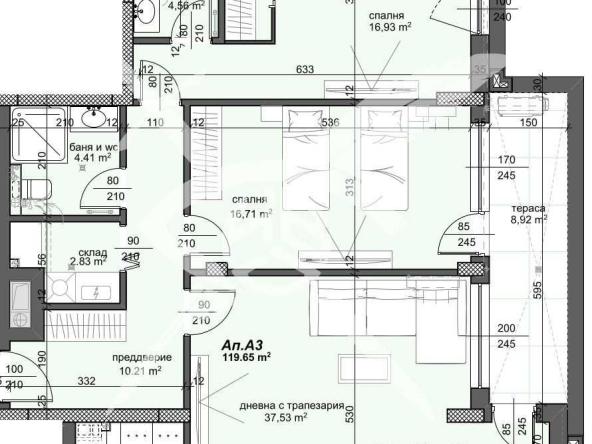 Тристаен апартамент в Пловдив, Тракия - 142 кв.м за 1494 €/кв.м - Снимка #1