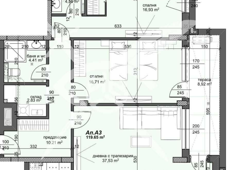 Тристаен апартамент в Пловдив, Тракия - 142 кв.м за 1494 €/кв.м - Снимка #1