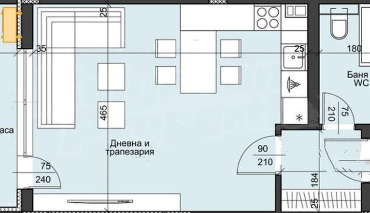 Едностаен апартамент в Приморско - 37 кв.м за 1449 €/кв.м - Снимка #1
