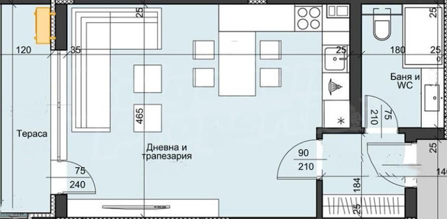 Едностаен апартамент в Приморско - 37 кв.м за 1449 €/кв.м - Снимка #1