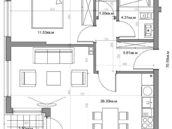 Дава се под наем Двустаен апартамент в Варна, Виница - 71 кв.м за 119696.49 € - Снимка #1