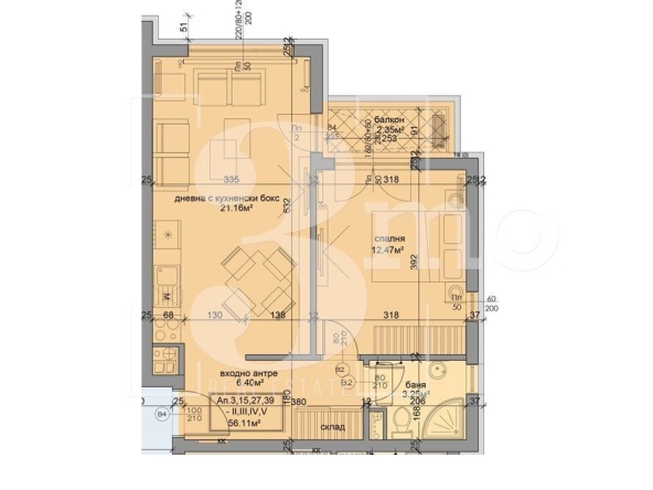 Двустаен апартамент в София, Дружба 1 - 67 кв.м за 1809 €/кв.м - Снимка #1