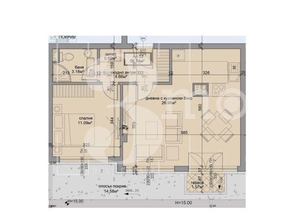 Двустаен апартамент в София, Дружба 1 - 83 кв.м за 1635 €/кв.м - Снимка #1