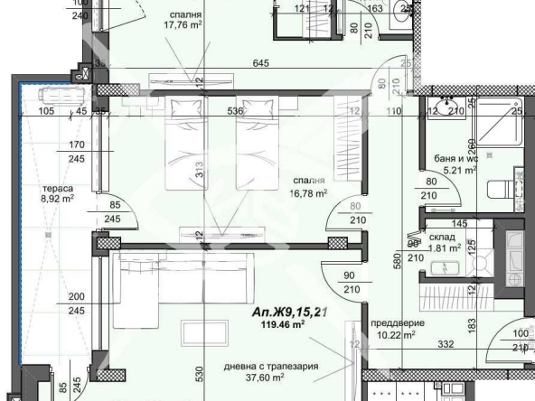 Тристаен апартамент в Пловдив, Тракия - 141 кв.м за 1278 €/кв.м - Снимка #1
