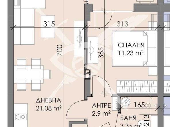 Двустаен апартамент в Бургас, Меден рудник - зона А - 58 кв.м за 1018 €/кв.м - Снимка #1
