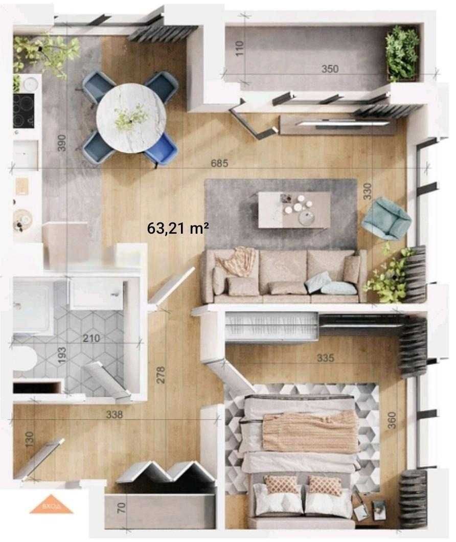 Двустаен апартамент в Пловдив, Тракия - 73 кв.м за 1180 €/кв.м - Снимка #1