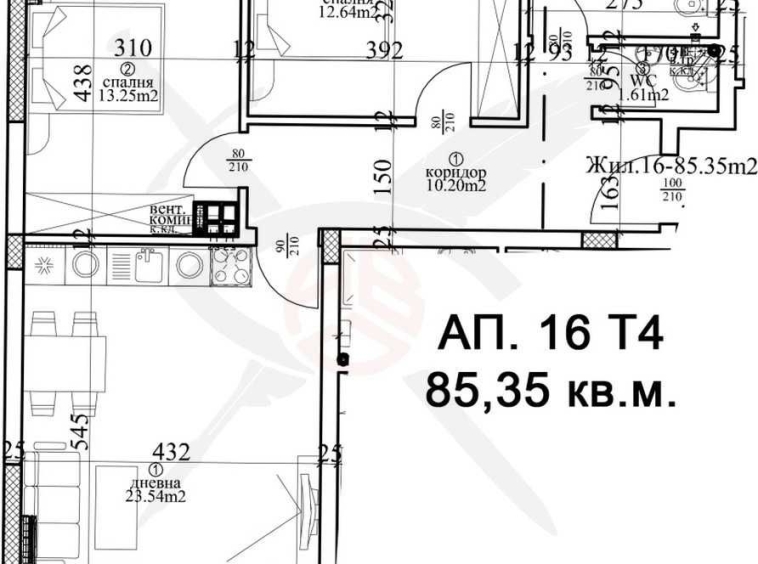 Тристаен апартамент в Варна, Гръцка махала - 116 кв.м за 1605 €/кв.м - Снимка #1