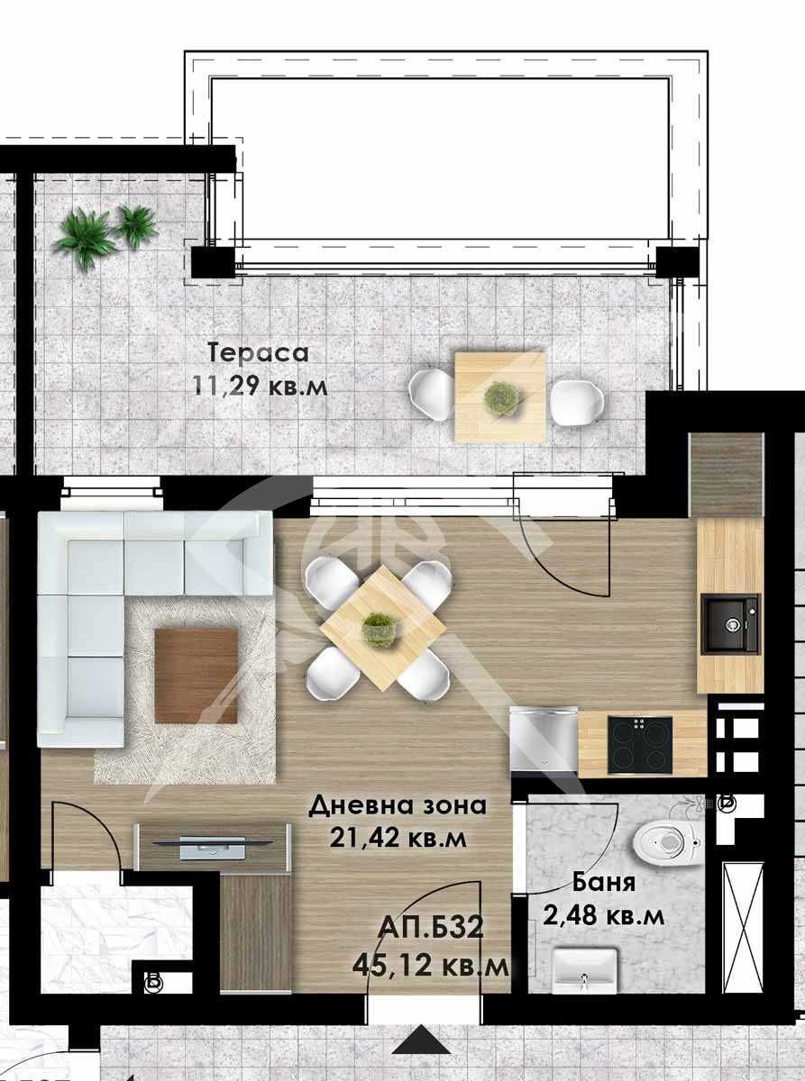 Едностаен апартамент в Пловдив, Остромила - 53 кв.м за 480 €/кв.м - Снимка #1