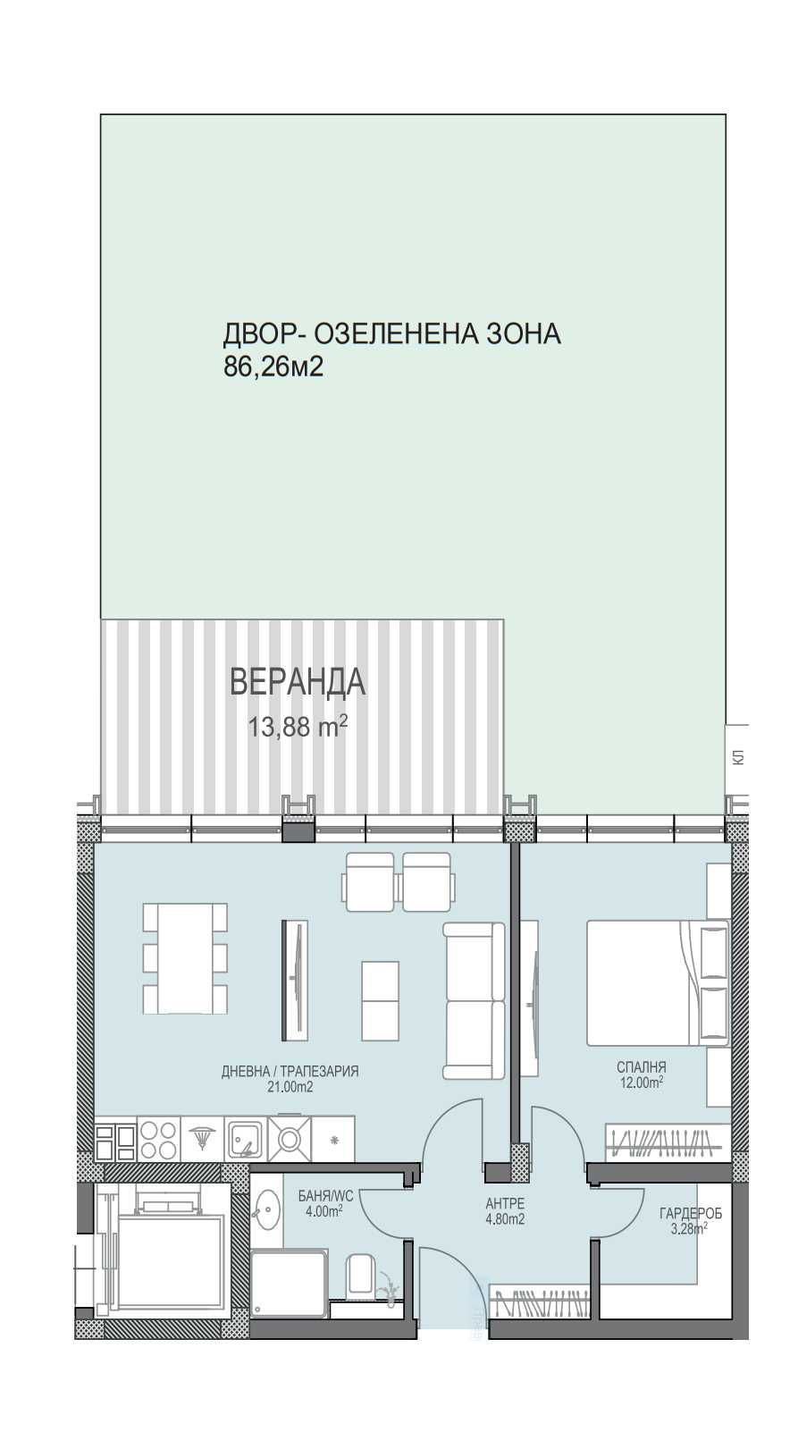 Двустаен апартамент в Пловдив, Христо Смирненски - 68 кв.м за 2412 €/кв.м - Снимка #1