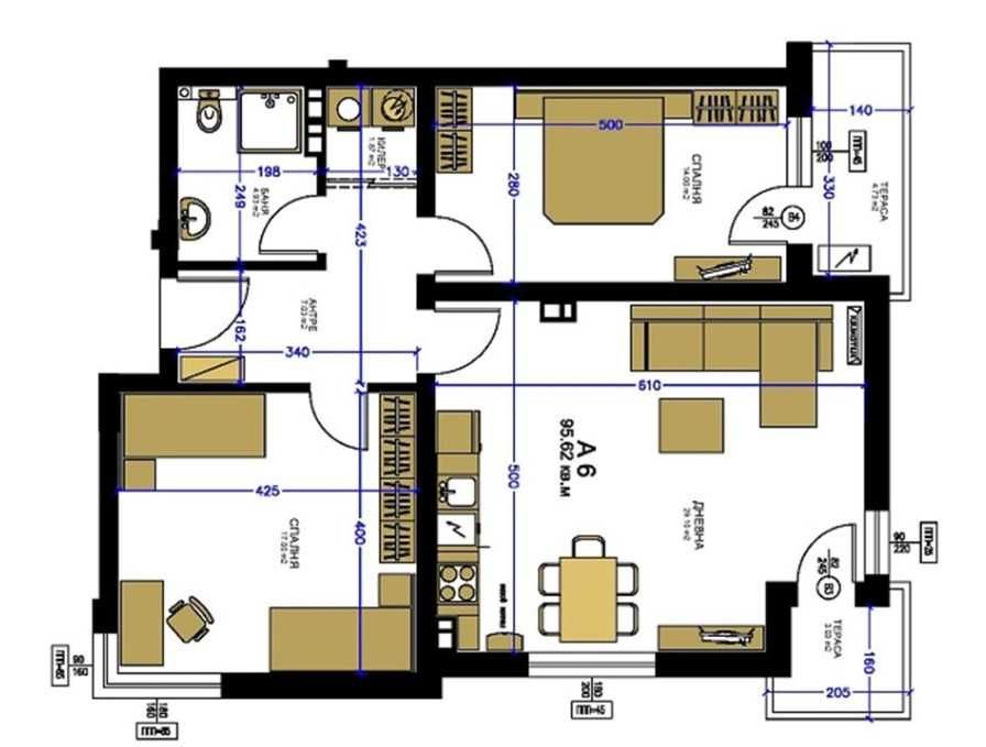 Тристаен апартамент в Пловдив, Христо Смирненски - 111 кв.м за 1131 €/кв.м - Снимка #1